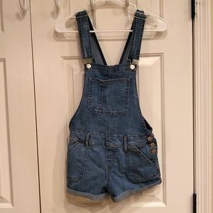 RSQ Bibbed Jean Overall Shorts, Size S